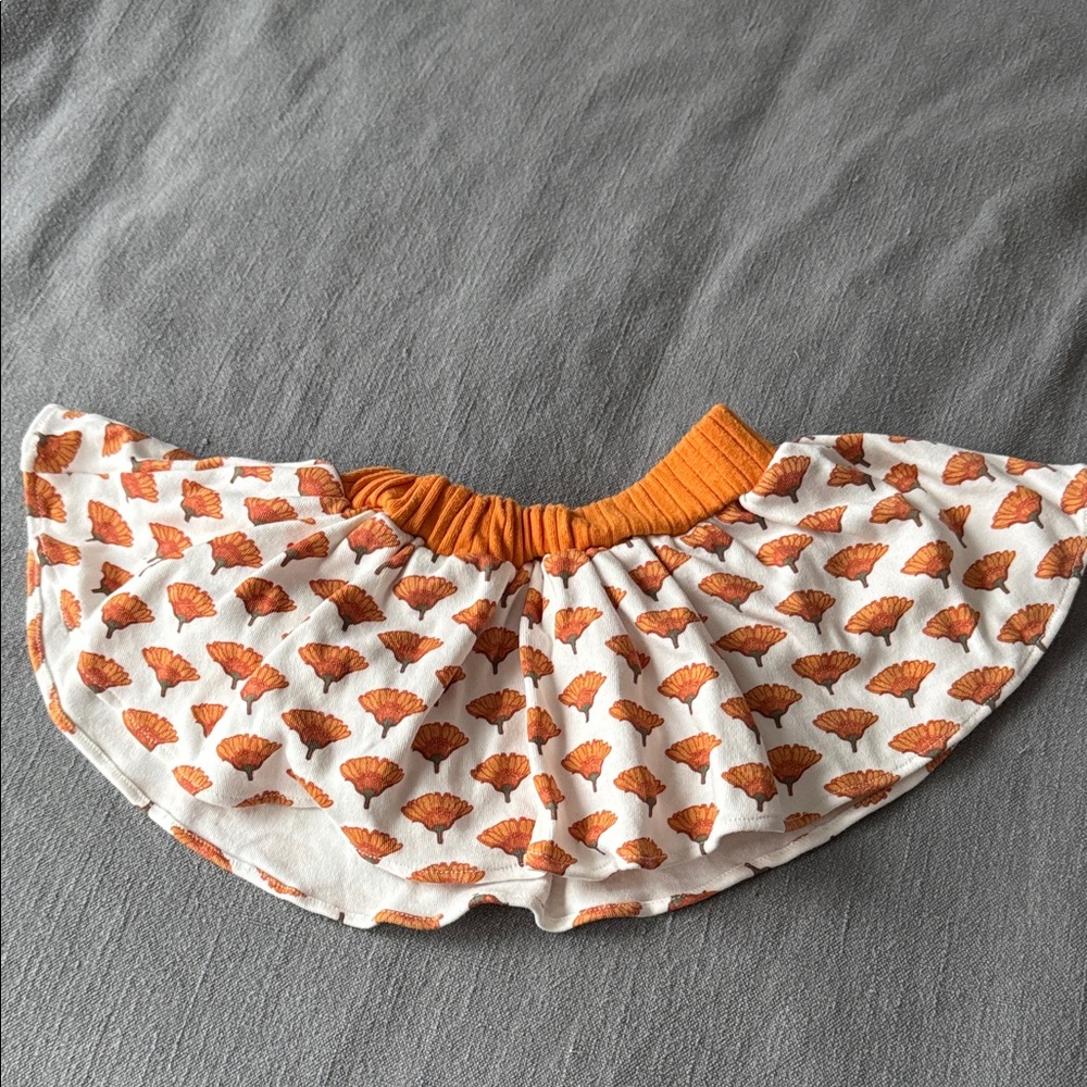 Kate Quinn Orange and White floral Patterned Skirt